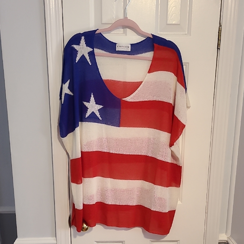 Fifth Sun American Flag Poncho